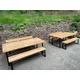 TRL Handmade Furniture Outdoor Slatted Picnic Table With Fixed Benches - 140Cm(L)