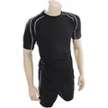Loops L Junior Short Sleeve Training Shirt & Short Set Black/white Plain Football Kit