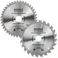 Rennie Tool Company 2 Pack - 185mm X 24T & 40T Tct Circular Wood Saw Blades. Fits Evolution Bosch Makita Ryobi Dewalt Circular Saws Etc