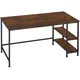 Tectake Computer Desk Canton W/ Under Desk Shelves (120X60X75.5Cm) - Corner Desk Computer Desk - Industrial Wood Dark Rustic