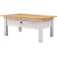 Seconique Panama 1 Drawer Coffee Table In White And Natural Wax Finish