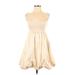 Zara Casual Dress - A-Line Square Sleeveless: Ivory Print Dresses - Women's Size Small