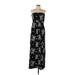 Old Navy Casual Dress - Party Open Neckline Sleeveless: Black Floral Dresses - Women's Size Large