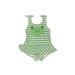 Gymboree One Piece Swimsuit: Green Stripes Sporting & Activewear - Size 3-6 Month