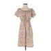 A.P.C. Casual Dress - Mini Boatneck Short sleeves: Brown Dresses - Women's Size Small
