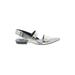 Sigrid Olsen Sandals: Loafers Chunky Heel Glamorous Silver Shoes - Women's Size 6 - Open Toe