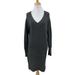 Athleta Sweaters | Athleta Cloud Sweater Dress Women Xs Charcoal Heather Wool Cashmere Blend V Neck | Color: Gray | Size: Xs