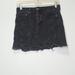 American Eagle Outfitters Skirts | American Eagle Black Denim Skirt Distressed Jean Mini Skirt Raw Hem Women 6 | Color: Black | Size: 6