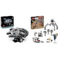 LEGO Star Wars Millennium Falcon, Modell eines Sternenschiffs aus Star Wars & Star Wars Clone Trooper & Battle Droid Battle Pack, Spielzeug