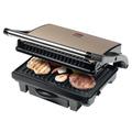 Bestron elektrischer Kontaktgrill mit Auffangschale, Sandwichmaker mit Cool-Touch-Handgriff & Antihaftbeschichtung, Paninimaker mit 1000 Watt, ASW113SAT, Farbe: Hellbeige