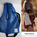 Free People Bags | Free People Sling Mesh Blue Backpack | Color: Black/Blue | Size: Os