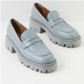 Free People Shoes | Free People Lyra Loafer Lug Heel Light Blue Nwot Size 39 Jb | Color: Blue | Size: 9