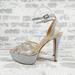 Jessica Simpson Shoes | New Jessica Simpson Oluina Silver Ankle Strap Platform Pumps V276 | Color: Silver | Size: 7.5