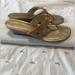 Lilly Pulitzer Shoes | Lilly Pulitzer Mckim Cork Metallic Gold Wedge Sandals Sz 8.5 | Color: Gold/Tan | Size: 8.5