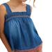 Anthropologie Tops | Anthropology Pilcro Denim Chambray Tank Top Swing Blouse Blue Pink Size M Nwt | Color: Blue/Pink | Size: M