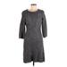 Ann Taylor LOFT Casual Dress - Sweater Dress: Gray Chevron/Herringbone Dresses - Women's Size Medium