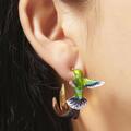 Free People Jewelry | Bird Stud Earrings M200 | Color: Green/White | Size: Os