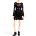 Free People Dresses | Free People Lace Lovers Folk Song Bell Sleeves Cutout Fit Flare Mini Dress Sz 0 | Color: Black | Size: 0