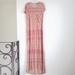 Free People Dresses | Free People Jersey Maxi Geometric Print Extra Long Maxi Dress | Color: Orange/Red | Size: M