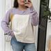 Anthropologie Tops | Anthropologie X Saturday Sunday Colorblock Sweatshirt. Size S | Color: Purple/White | Size: S
