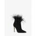 Michael Kors Shoes | Michael Michael Kors Whitby Feather Trim Suede Ankle Boot 10 Black New | Color: Black | Size: 10