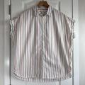 Madewell Tops | Madewell Women's Central Shirt In Sadie Stripe White Multicolor Size M | Color: White | Size: M