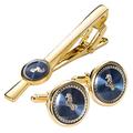 Gold Horse Cufflinks Necktie Clip for Tie Pin for Mens Gift Classic Pattern Tie Bar Cufflinks Tie Clip Set