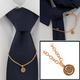 Initial E Rose Gold Tone Tie Chain Button Hole Attachment 7.5