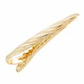 Tie Clasp Alligator Clip Mens Gold Tone Revival Striped Vintage 2 1/8