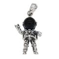 S925 Sterling Silver Astronaut with Gemstone Pendant, Men And Women's Personalised Hundred Matching Sterling Silver Gemstone Pendant Necklace