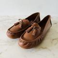 Coach Shoes | Coach Minna Solid Brown Coh Leather Moccasin Driver Loafer Tassels Bows - Us 8 | Color: Brown | Size: 8