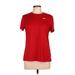 Nike Active T-Shirt: Red Solid Activewear - Women's Size Large