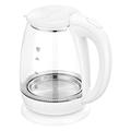 Kettles,1.8L Glass Kettle,1800W Eco Water Kettle with Illuminated Led, Bpa Free Cordless Water Boiler with Stainless Steel Inner Lid, for Coffee, Tea, Beverages/White/22 * 22 * 23Cm elegant