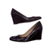 J. Crew Shoes | J. Crew Dark Aubergine Patent Leather Round Toe Wedges. Size 8 Made In Italy New | Color: Brown/Red | Size: 8