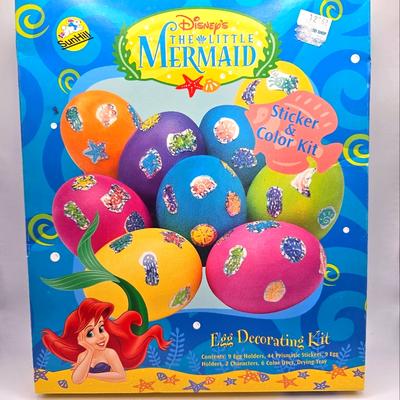 Disney Holiday | Disney The Little Mermaid Easter Egg Decorating Kit Sticker & Color Kit New | Color: Blue/Pink | Size: Os