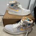 Nike Shoes | Nike Air Jordan 1 Hi Zoom Comfort Teal Peach Tan Men’s Size 10 Shoes New | Color: Cream/White | Size: 10