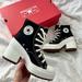 Converse Shoes | Converse Chuck 70 De Luxe Heel Black White Shoe High Top Size Women 9 / Men 7 | Color: Black/White | Size: 9