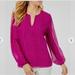 Lilly Pulitzer Tops | Lilly Pulitzer Aaron Long Sleeve Silk Tunic Top Blouse In Bordeaux Pink | Color: Gold/Pink | Size: S
