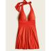 J. Crew Swim | J. Crew $128 V-Neck Halter Swim Dress Bright Cerise Red Size 6 Av126 | Color: Red | Size: 6