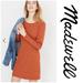 Madewell Dresses | Madewell Ribbed Bubble Sleeve Dress Long Sleeve Sweater Dress Orange Size Small | Color: Orange | Size: S