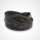 Levi's Accessories | Levis Brown Leather Western Tooled Embossed Studded Belt Metal Eagle Buckle | Color: Brown | Size: Os