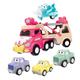 BESTonZON 2 Sets Toy Car Friction Powered Cars Truck Toy for Digger Toy Mini Construction Trucks Educational Preschool Toy Mini Car Engineering Vehicle Pink Plastic Girl