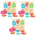 BESTonZON 3pcs Dinosaur Puzzle Dinosaurs Toy Montessori Learning Toy Toddler Toys Multi-layer Puzzle Toy Educational Toys Kids Dinosaur Jigsaw Puzzles Kids Toys Wooden Animal Child Matches