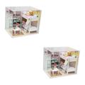 BESTonZON 2 Sets Cabin Model Diy Puzzle House Wooden House Puzzle Kit Toy Puzzles Kidcraft Playset Dollhouse Kit Puzzle Wooden House Playthings Plaything for Children Assembled Gift