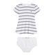 Minikleid TOMMY HILFIGER "BABY STRIPED RIB DRESS S/S" Gr. 80, N-Gr, weiß (white, desert sky) Baby Kleider Ringelkleider