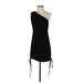 Shein Casual Dress - Mini Open Neckline Sleeveless: Black Solid Dresses - Women's Size X-Small