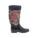 Sakroots Rain Boots: Black Floral Shoes - Women's Size 7 - Round Toe