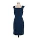 Ann Taylor Casual Dress - Party Square Sleeveless: Blue Solid Dresses - Women's Size 2