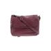 Fossil Leather Crossbody Bag: Pebbled Burgundy Solid Bags