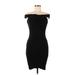 Kendall & Kylie Cocktail Dress - Bodycon: Black Solid Dresses - Women's Size Medium